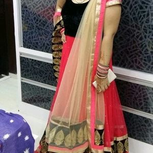 Pink Anarkali Suit with Long dupatta