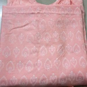 Peach Cotton Kurti For Women