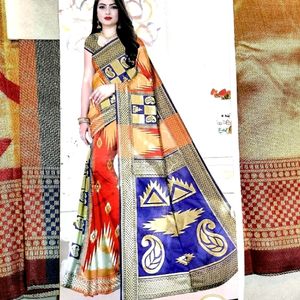 Brand New Fancy Kanjivaram Silk Saree With BP