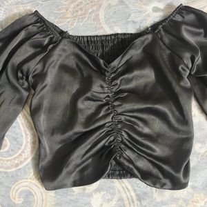 Black Satin Top