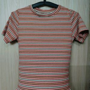 Pink Striped Casual Wear Top