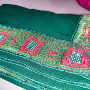 Stunning Green Saree with Stone Work Border