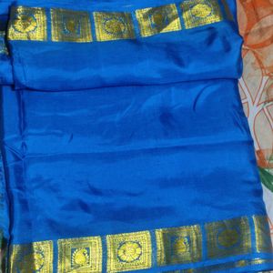 Blue Mysore Silk Saree