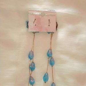 SKY BLUE LONG STYLISH EARRINGS SO BEUTIFUL