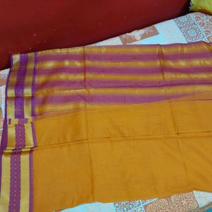 Mustard Women's Cotton Saree