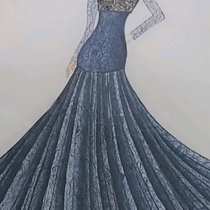 Designer Fish Cut Gown