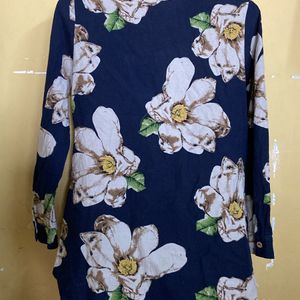 Blue Floral Shirt Zara