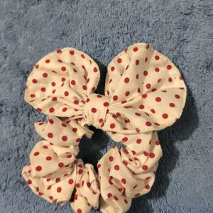 Cotton And Velvet Scrunchies