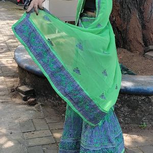 Stitched Green Lehenga/ Half Saree