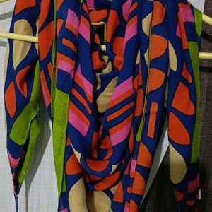 Multi Colour Geometric Pattern Stole For Women