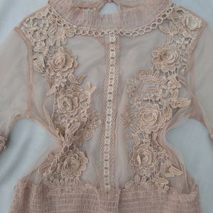 New Korean Embroidery Nude Blouson