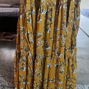 Mustard Yellow Full Flared Dress