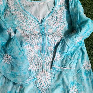 Blue Chikankari Kurti