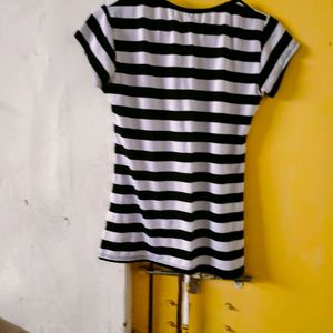 Black And White Striped Tshirt