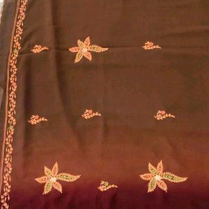 Embroidery With Jardoji Work Saree