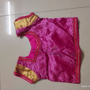 Pink Silk Pattu Pavadai/ Lehenga For 1 Yr