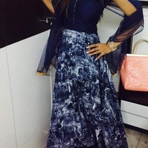 Navy Blue Anarkali Suit