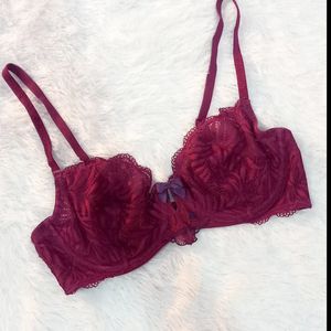 Wine Color Intimate Lacy Bra