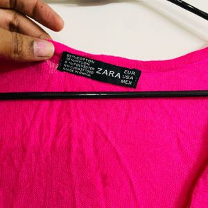 Zara Pink Knitted Cardigan Top