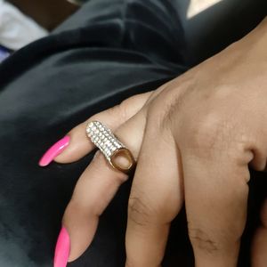 Unique Golden Stud Ring