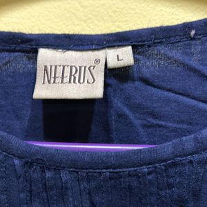 Neerus Blue Kurta Size L