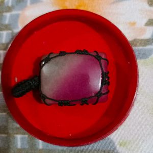 Pink And White Onyx Agate Pendant