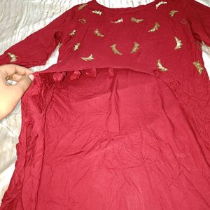 This Kurti In Maroon Beutiful Colour,