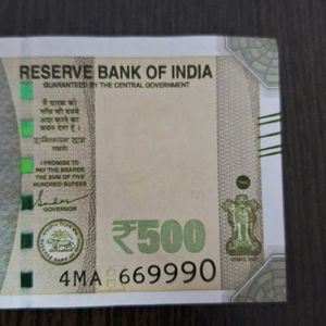 4MA 669990; 500 RUPEES NOTE