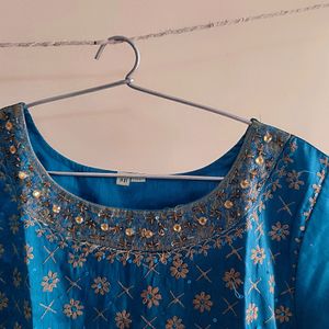 Dark Blue Festive Kurta Set