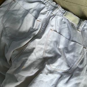 white flared jeans