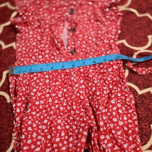 H&M Pretty Red Flower Print Jumpsuit For Girls