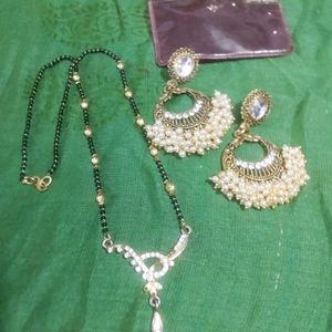 Mangalsutra With Earring Combo Deepika Inspired