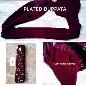 Libas Burgundy Ready To Wear Lehenga Set