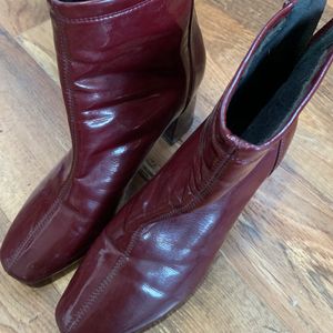 Maroon Heel Boots.