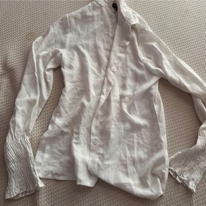 White Shirt With Bell Sleeves