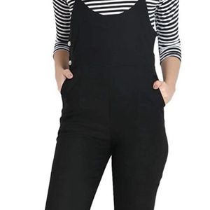 Women Black Dungaree