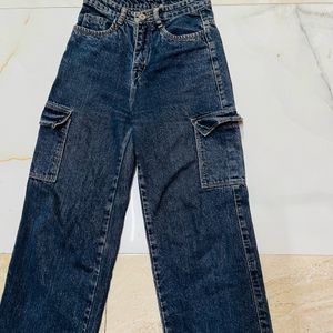 Straight Leg Cargo Jeans