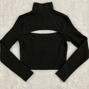 H&M Black Cutout Top