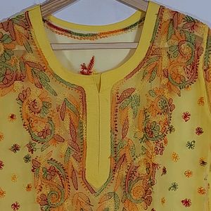 Yellow Lucknowi Kurti