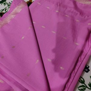 Cotton Silk 🩷 Pink Saree