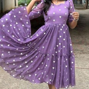 💜 Purple Heart Georgette Maxi Style 💜