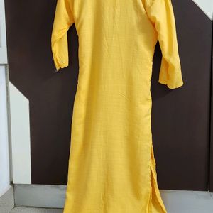 Yellow Straight Kurta.