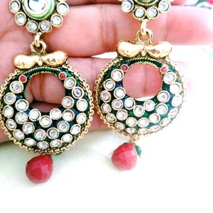 Kundan Stud Long Earring