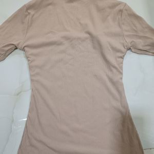 Beige Square Neck Top