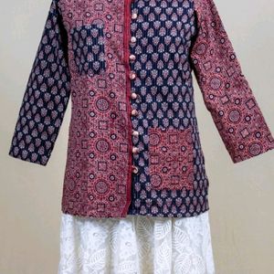 New Without Tag- Hand Block Ajrakh Kurta