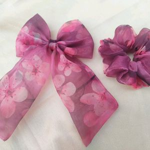 Organza Bow And Scrunchie