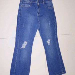 Blue Ripped Jeans For Women