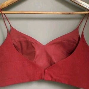 Spaghetti Backless Red Padded Blouse