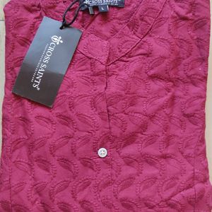 Chikankari Kurta - Maroon