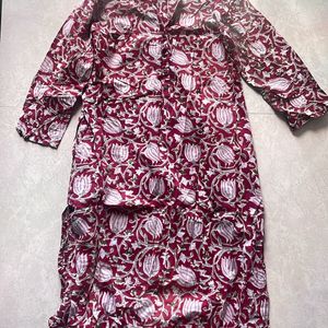 Magenta Floral Kurti